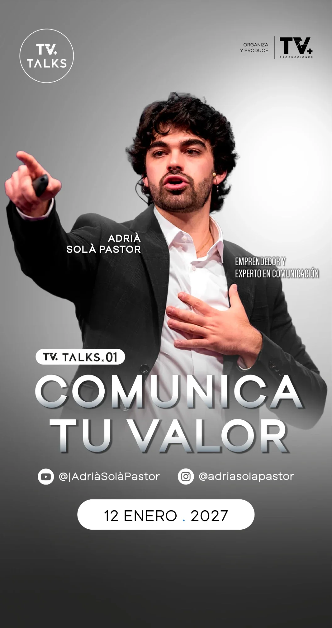 Afiche de TV Talks 01 — Adrià Solà Pastor, Comunica tu valor